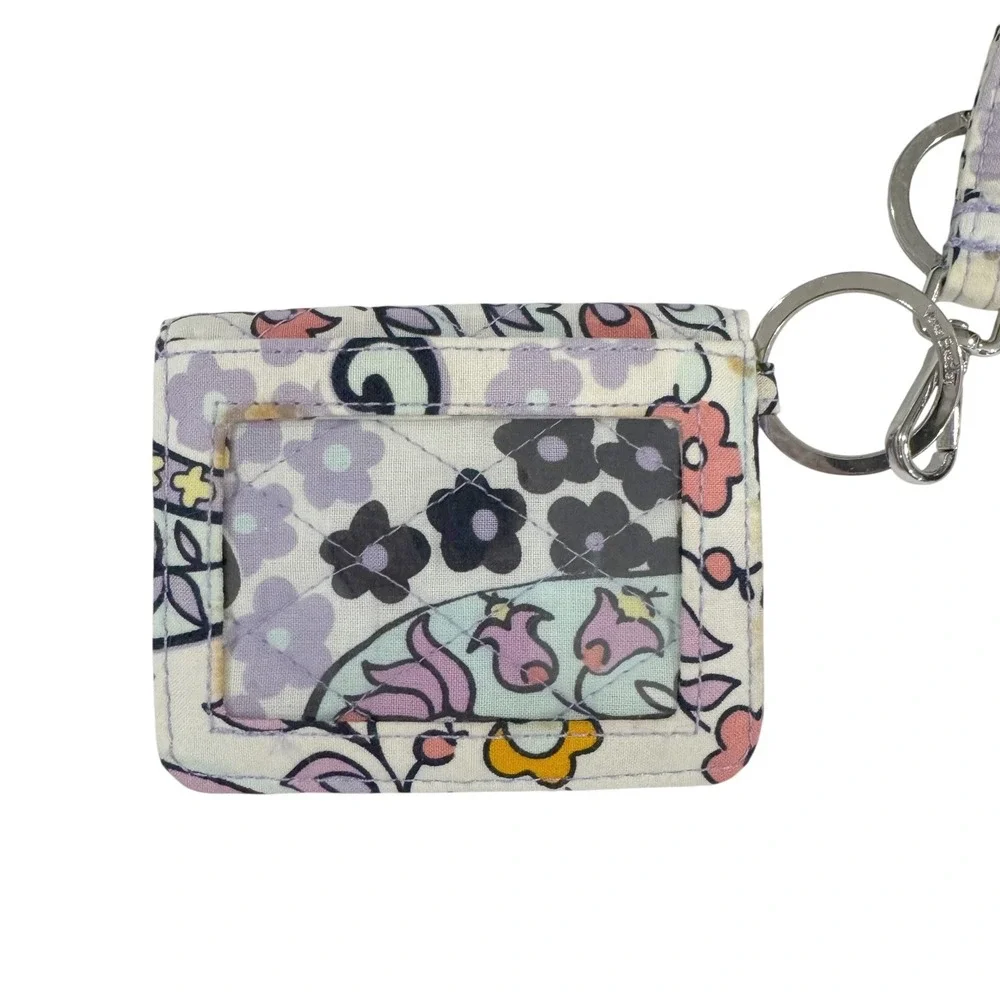 Vera Bradley Quilted‎ Floral ID Card Holder Lanyard Keychain Wallet Pouch